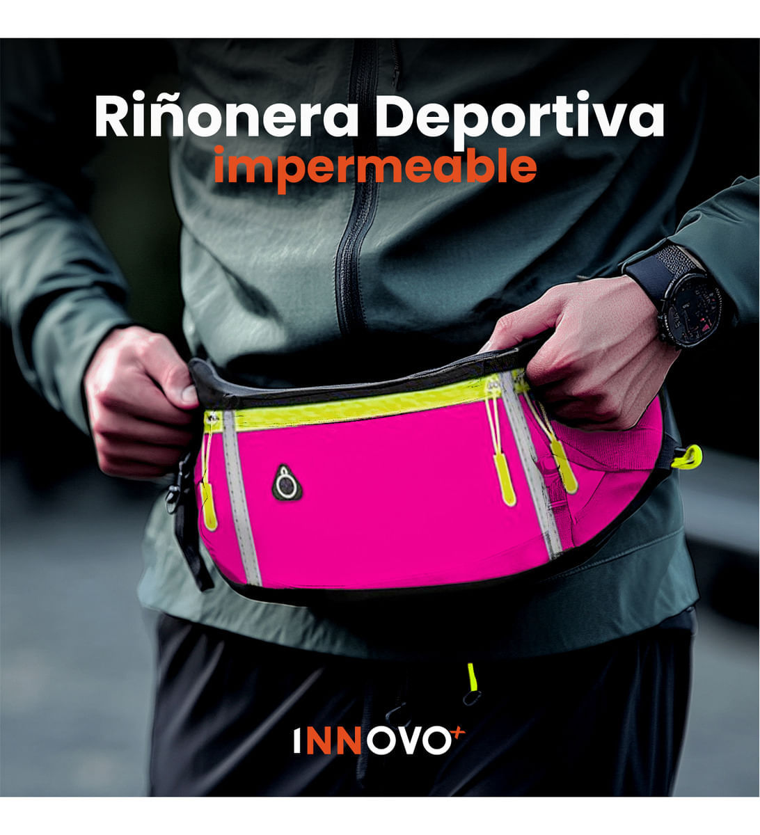 Bolso Canguro Para Deportistas Impermeable Rosa Innovo Fit img #5