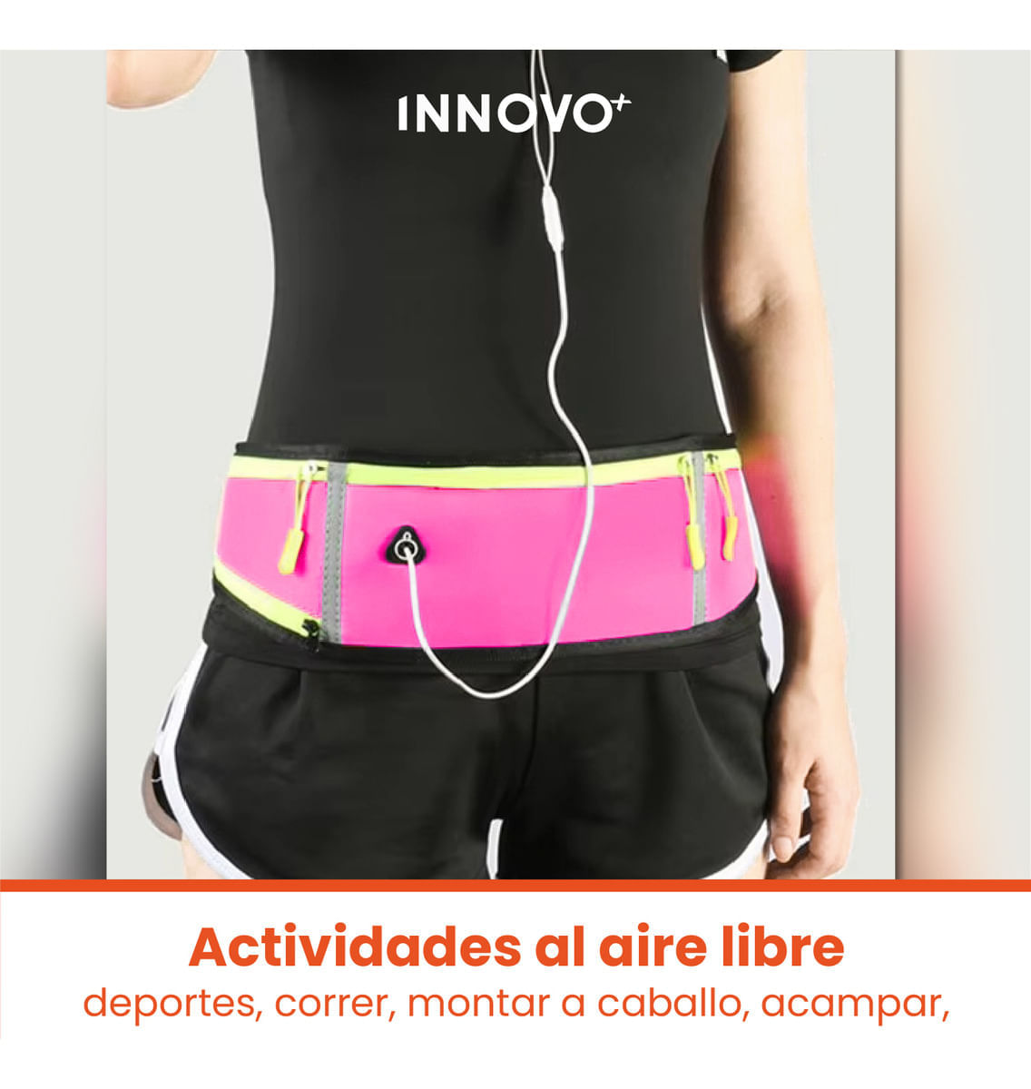 Bolso Canguro Para Deportistas Impermeable Rosa Innovo Fit img #3