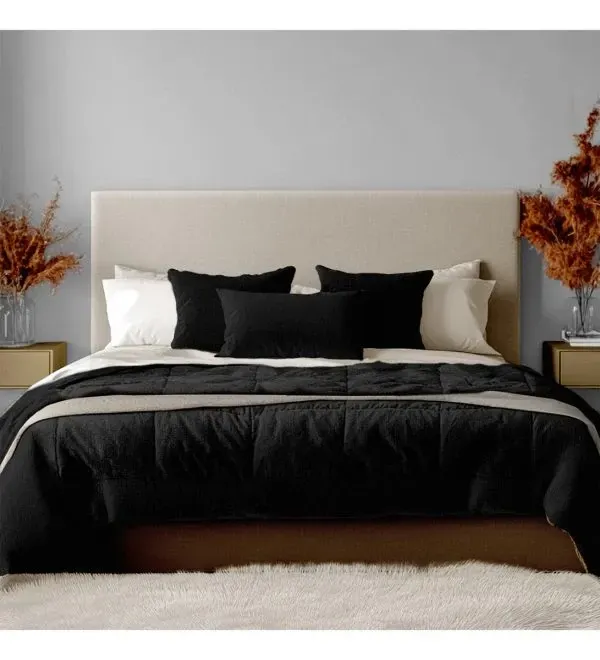 Combo Cubrelecho Térmico Ovejero Doble Funda Negro + 2 Almohadas Confort Siliconada img #2