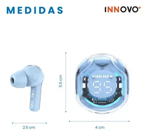 Audifonos Ultra Pods Pro Bluetooth Ipx4 Indicador De Carga Luces Rgb Azul img #2
