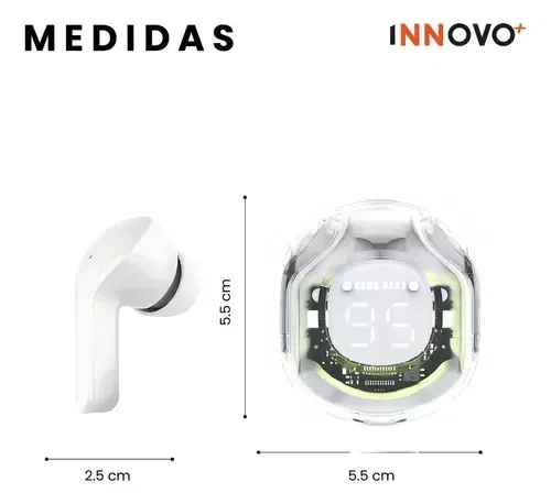 Audifonos Ultra Pods Pro Bluetooth Water Proff Indicador De Carga Luces Rgb Blanco img #2