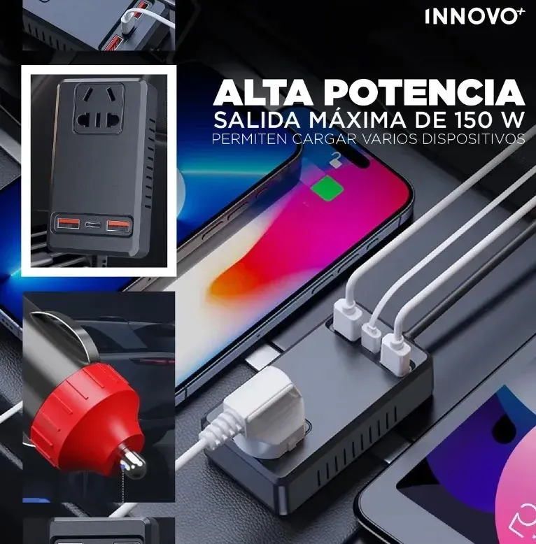 Cargador De Carro Inversor 12v 110v Potente 150w Adaptador img #3