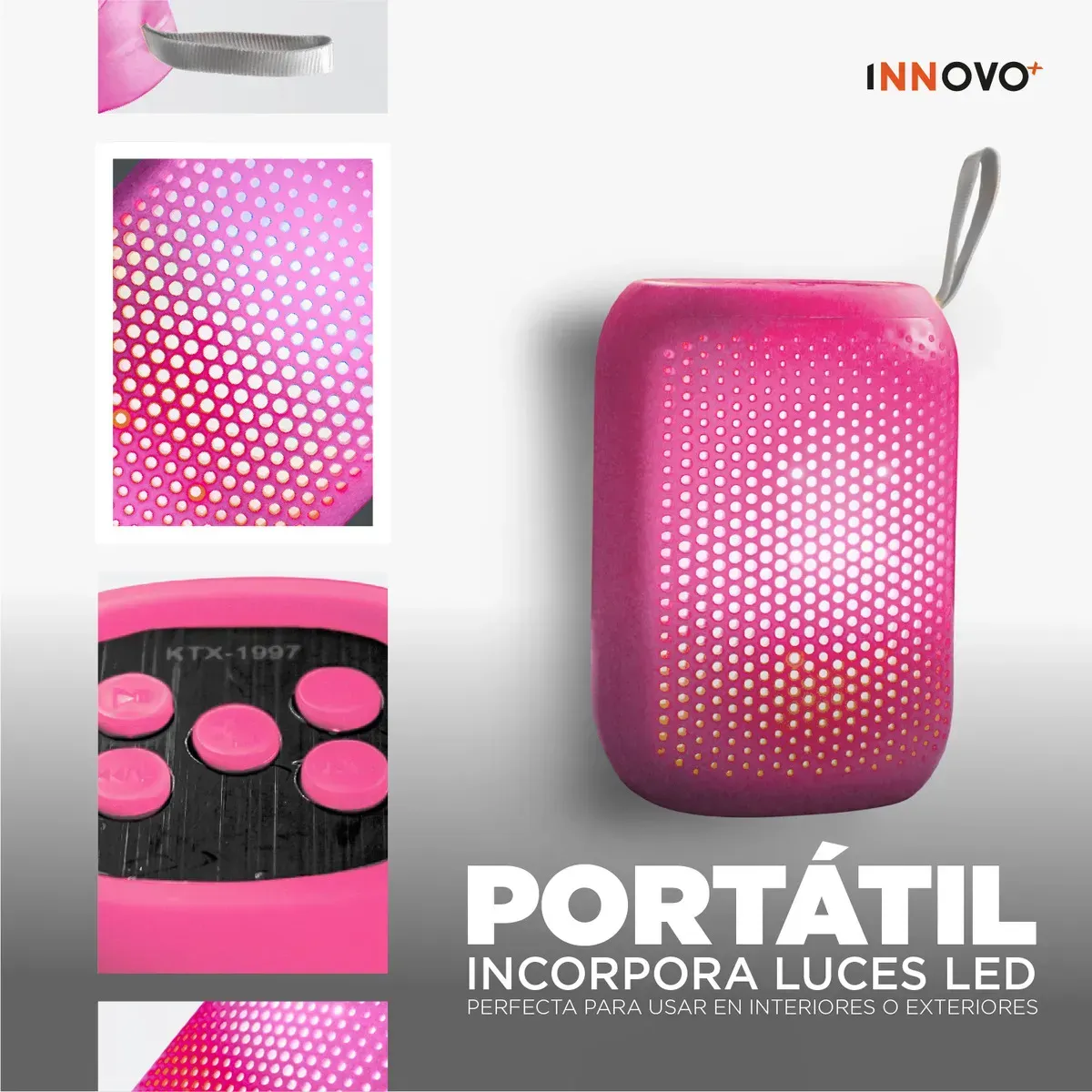 Mini Parlante Bluetooth Kts-1997 Luces Led Potente Portátil img #4