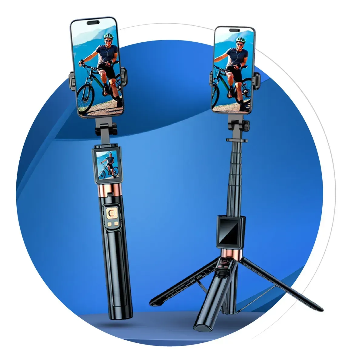 Selfie Stick Trípode Extensible Con Pantalla Espejo Wifi Control Remoto 1.7m img #8