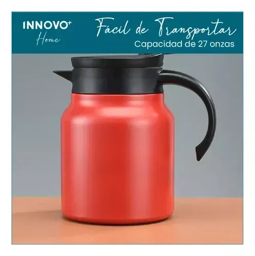 Termo Acero Inoxidable Filtro Infusiones Té Frutales Conserva Calor 1l Tetera Rojo img #4