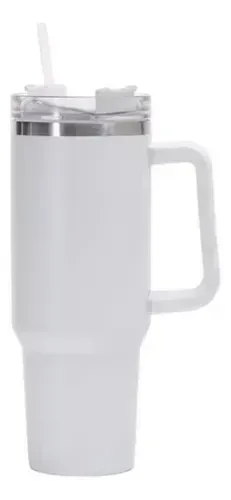 Termo Vaso Conserva Temperatura 1.2 L Acero Inoxidable Con Pitillo Blanco Innovo Flask img #1