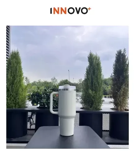 Termo Vaso Conserva Temperatura 1.2 L Acero Inoxidable Con Pitillo Blanco Innovo Flask img #4