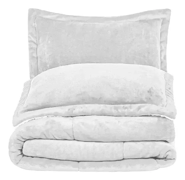 Combo Cubrelecho Térmico Ovejero Doble Funda Blanco + 2 Almohadas Confort Siliconada img #5