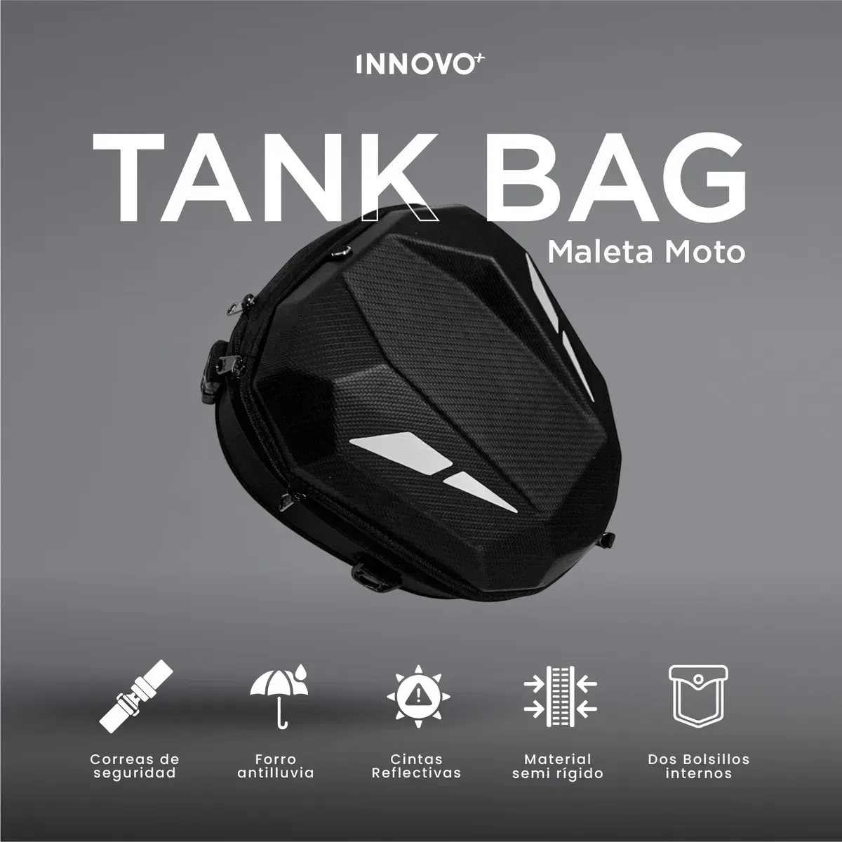 Tank Bag Maleta Rígida Para Moto Waterproof Bolso Silla O Tanque Forro Lluvia img #2