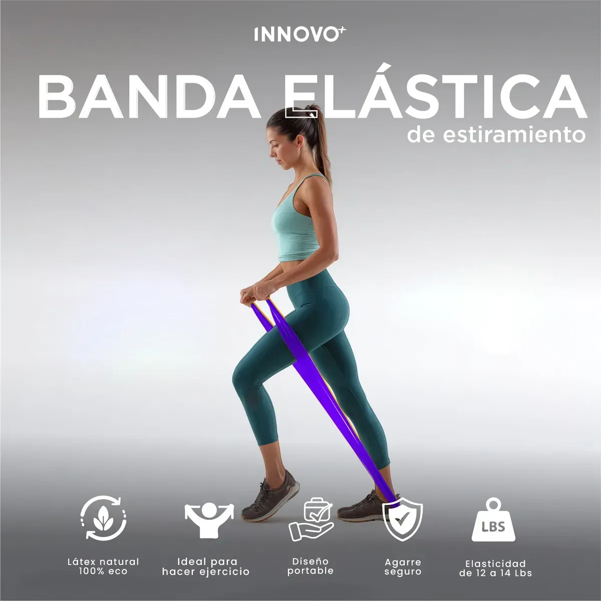 Banda Elástica De Estiramiento 150 Cm Rehabilitacion Yoga img #2