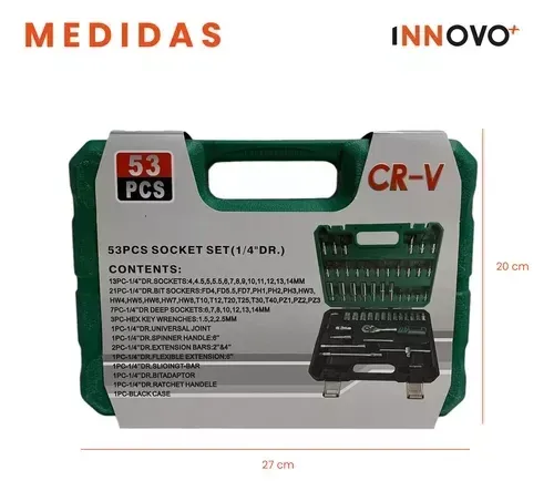 Juego De Rachet 53 Piezas Chrome Vanadium Con Estuche Innovo img #6