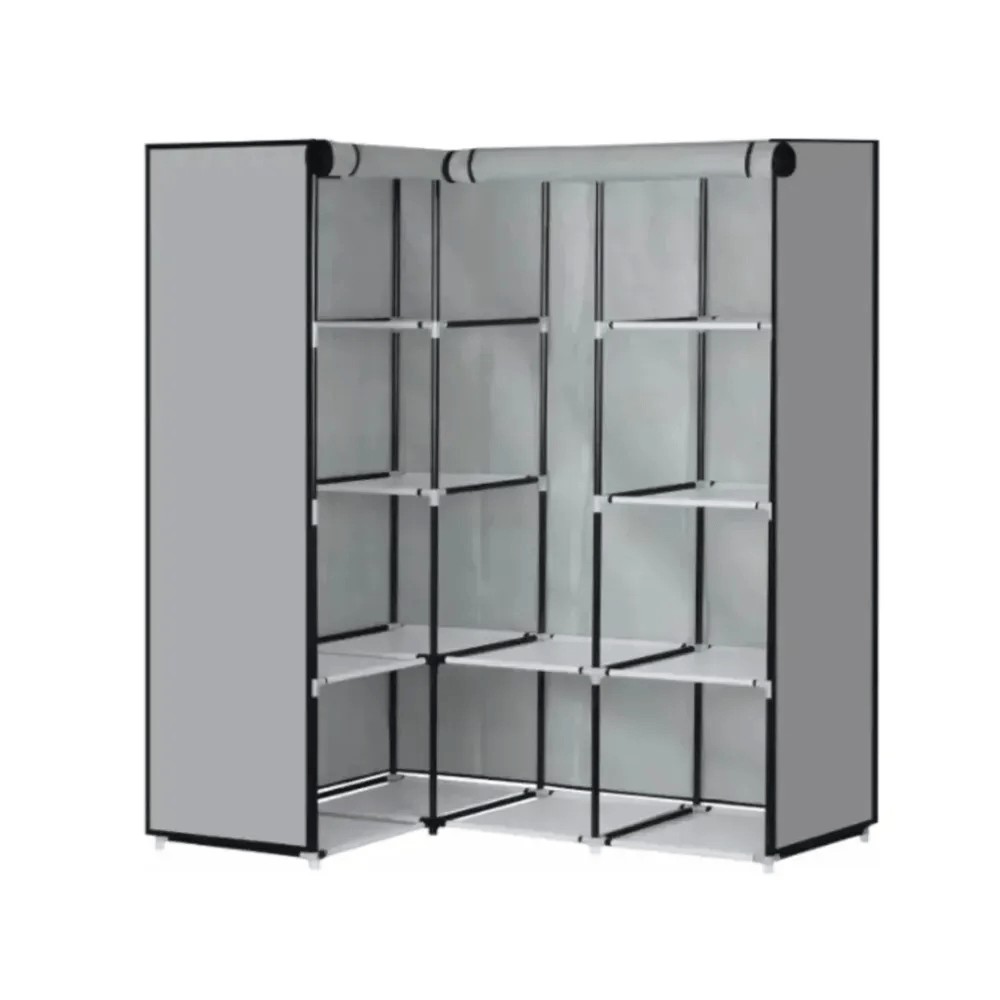 Closet Esquinero Organizador De Ropa 8 Estantes Armado Facil Color Gris img #3
