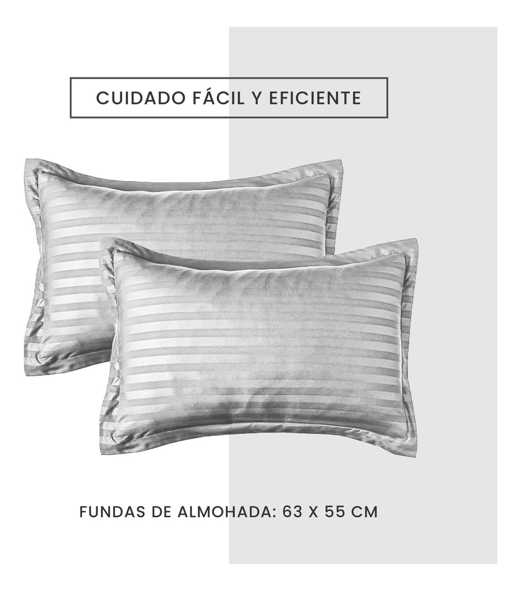 Edredon Cubrelecho Premium Cama Doble Fundas Almohadas Innovo Gris Claro img #5