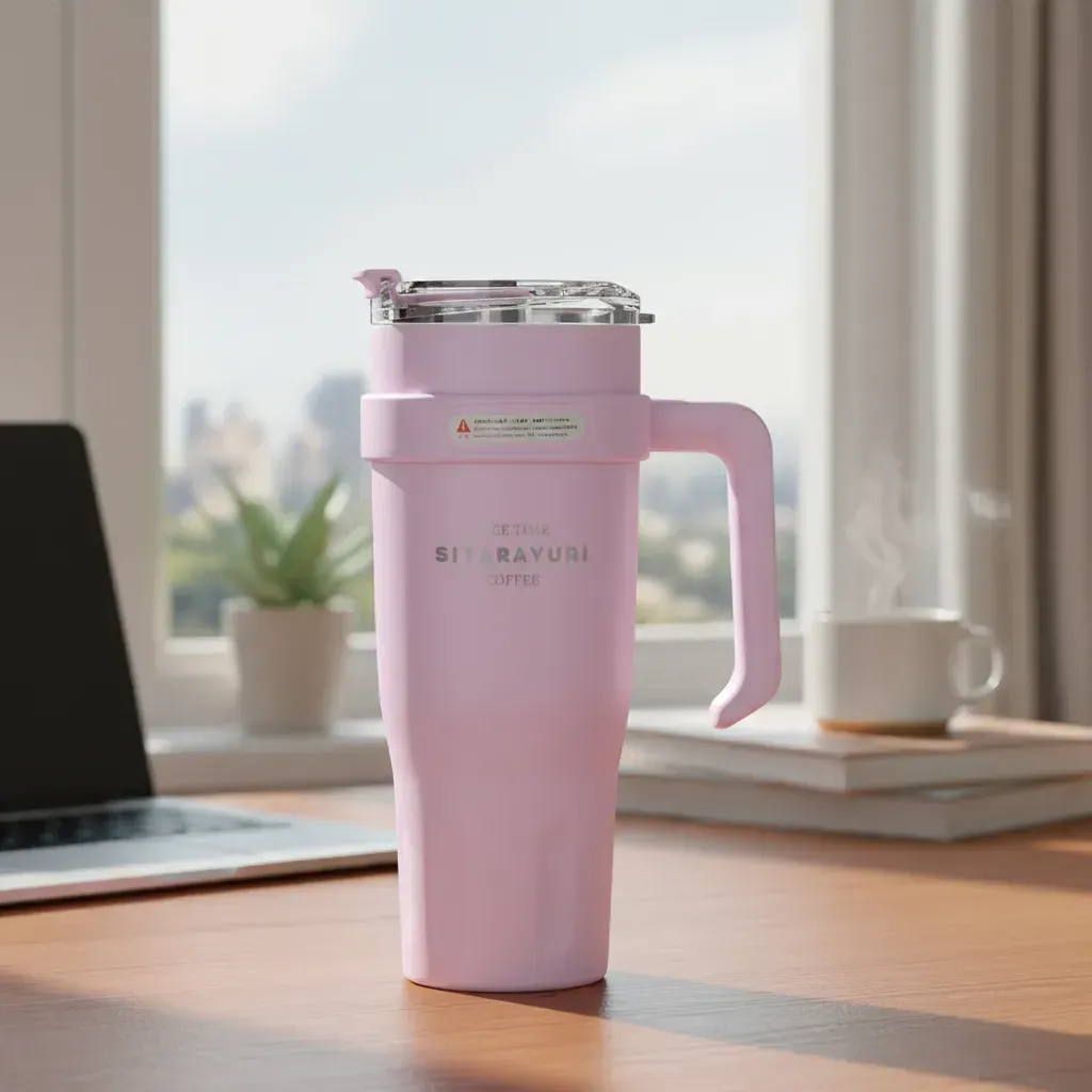Termo Acero Inoxidable 900ml Premium Sitarayuri Doble Boquilla Frío/calor Coffee Rosado img #5