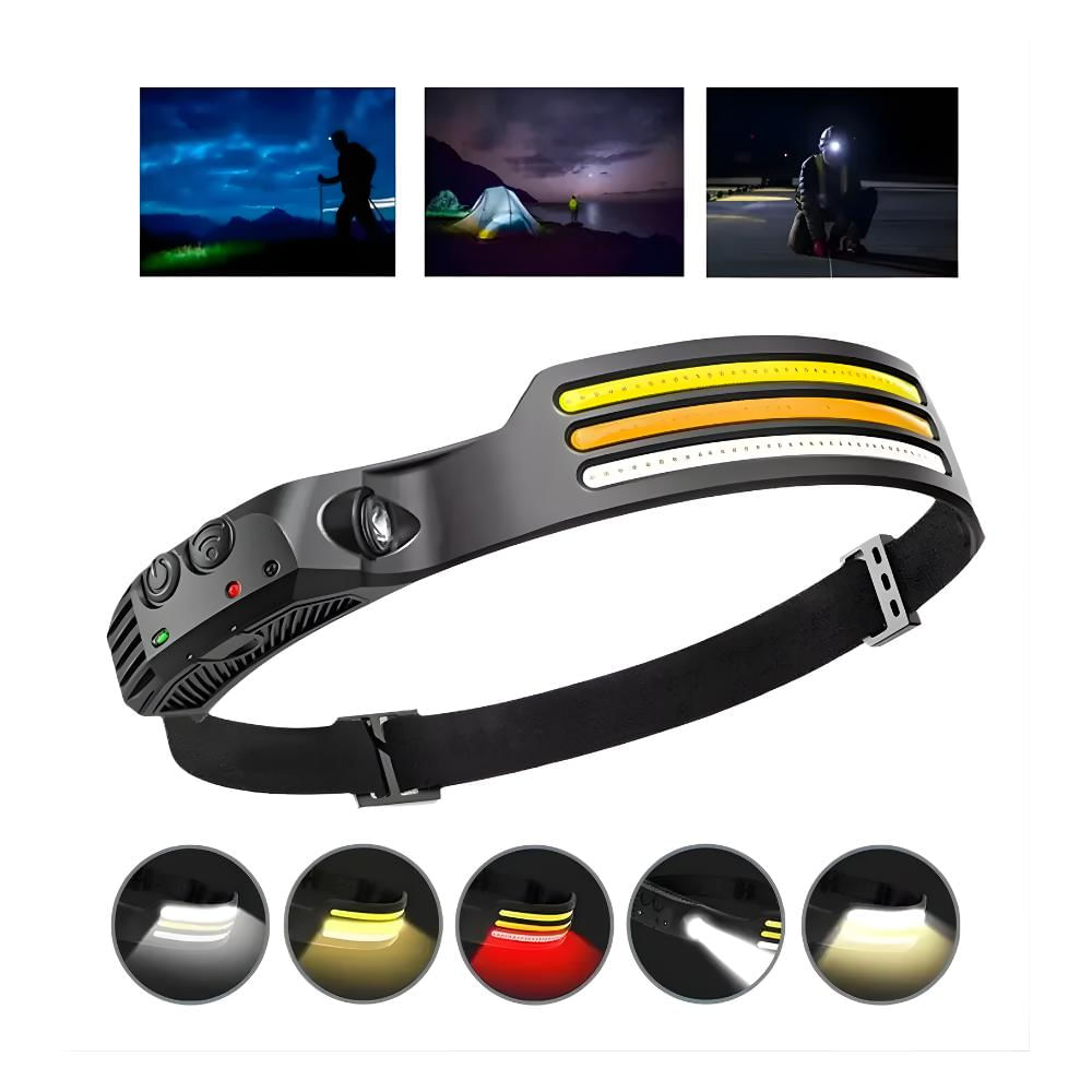 Linterna Frontal Led Sensor De Movimiento 3 Tonos Recargable img #1