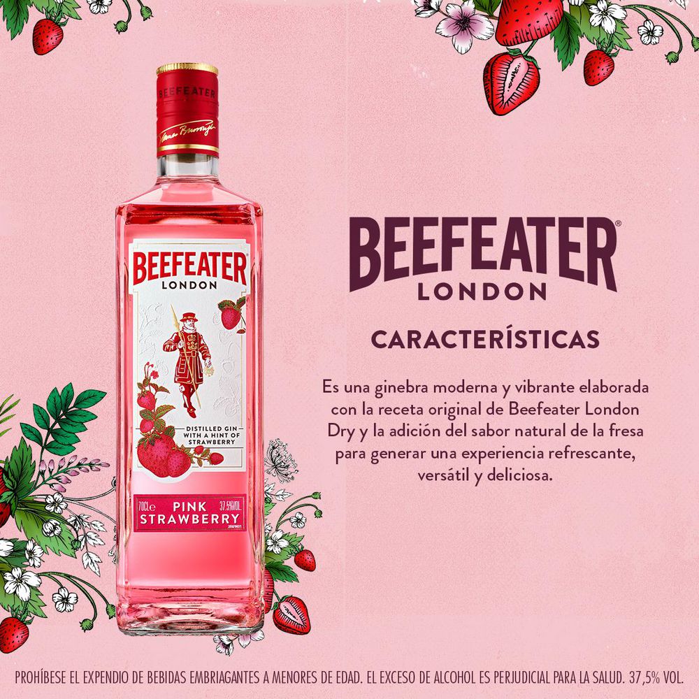 Ginebra BEEFEATER pink strawberry (700  ml) img #2