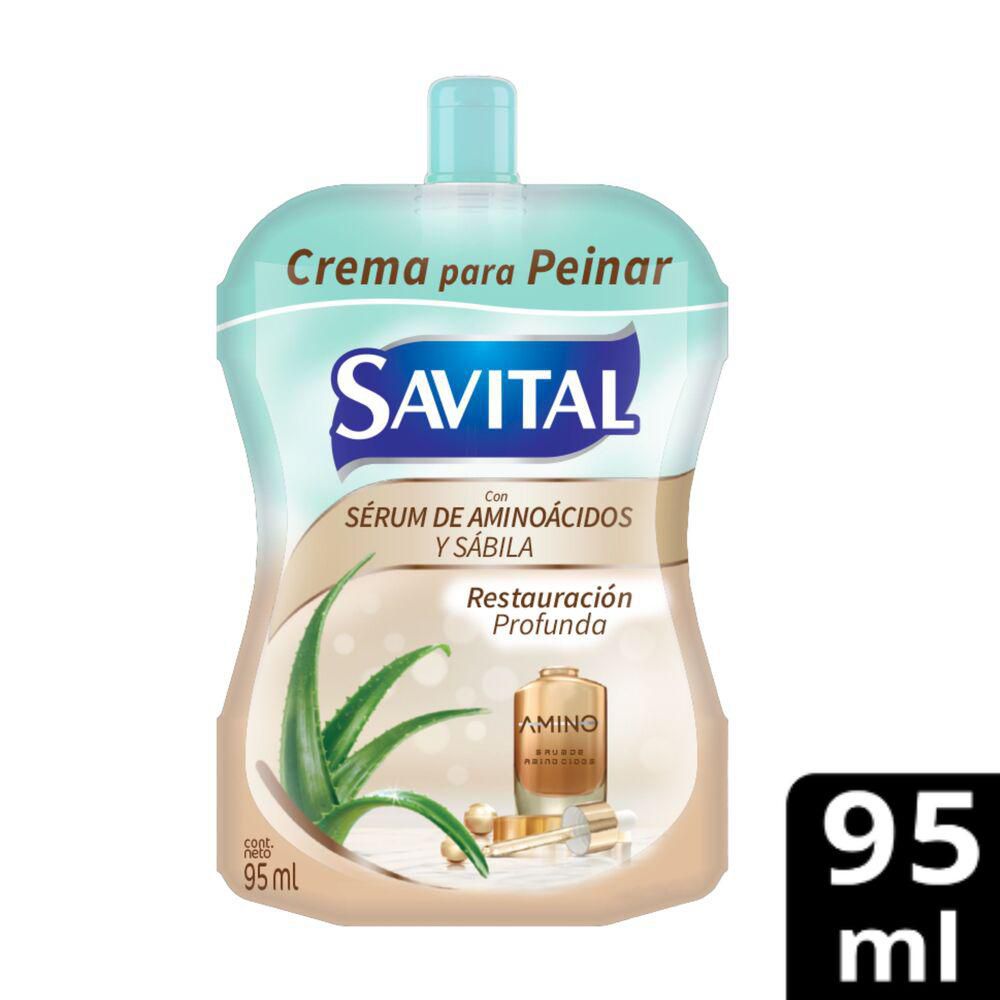 Crema para peinar SAVITAL con serúm aminoácidos y sábila (95  ml) img #1