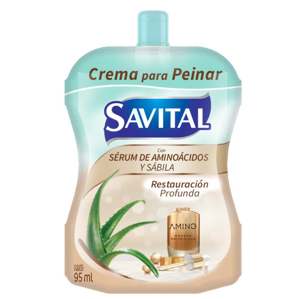 Crema para peinar SAVITAL con serúm aminoácidos y sábila (95  ml) img #2