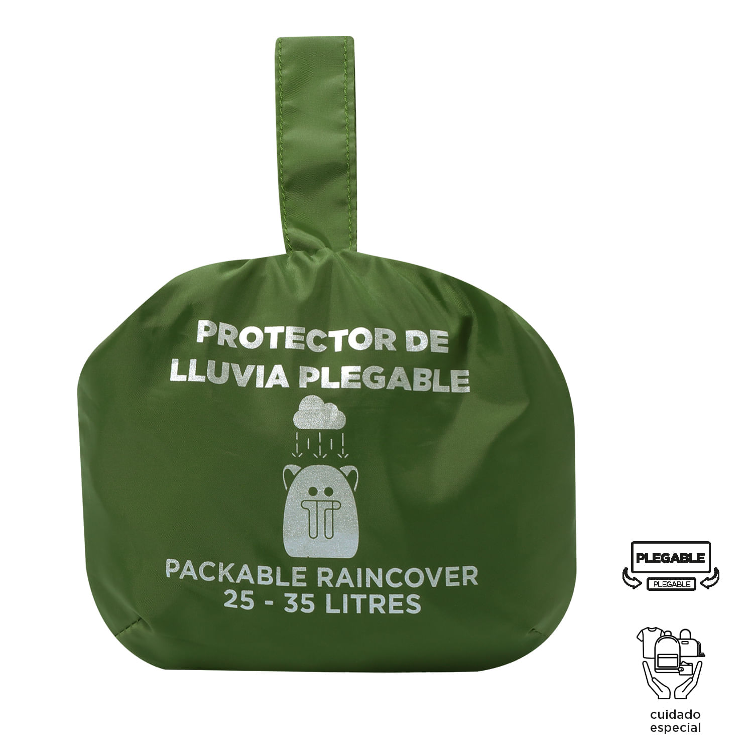 Forro Impermeable Rain Cover Plegable para Maleta Verde img #4