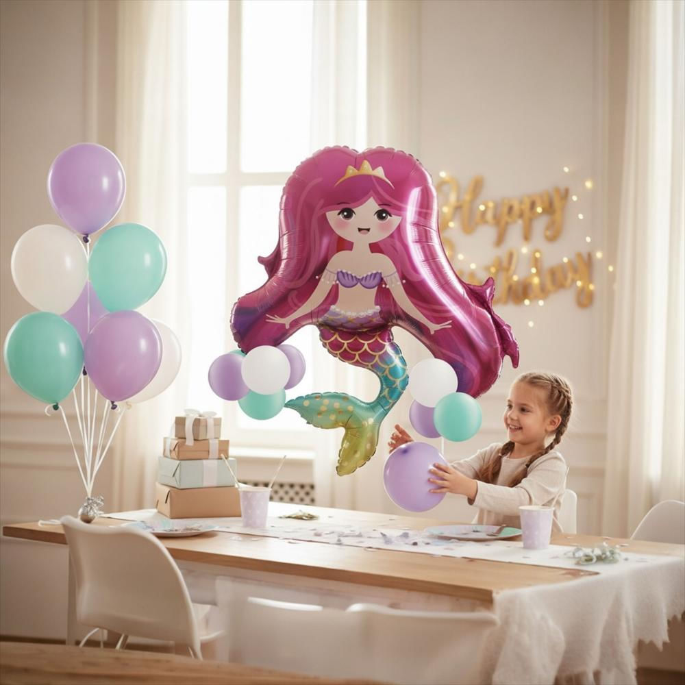 Set De Globos Temática Sirena img #2