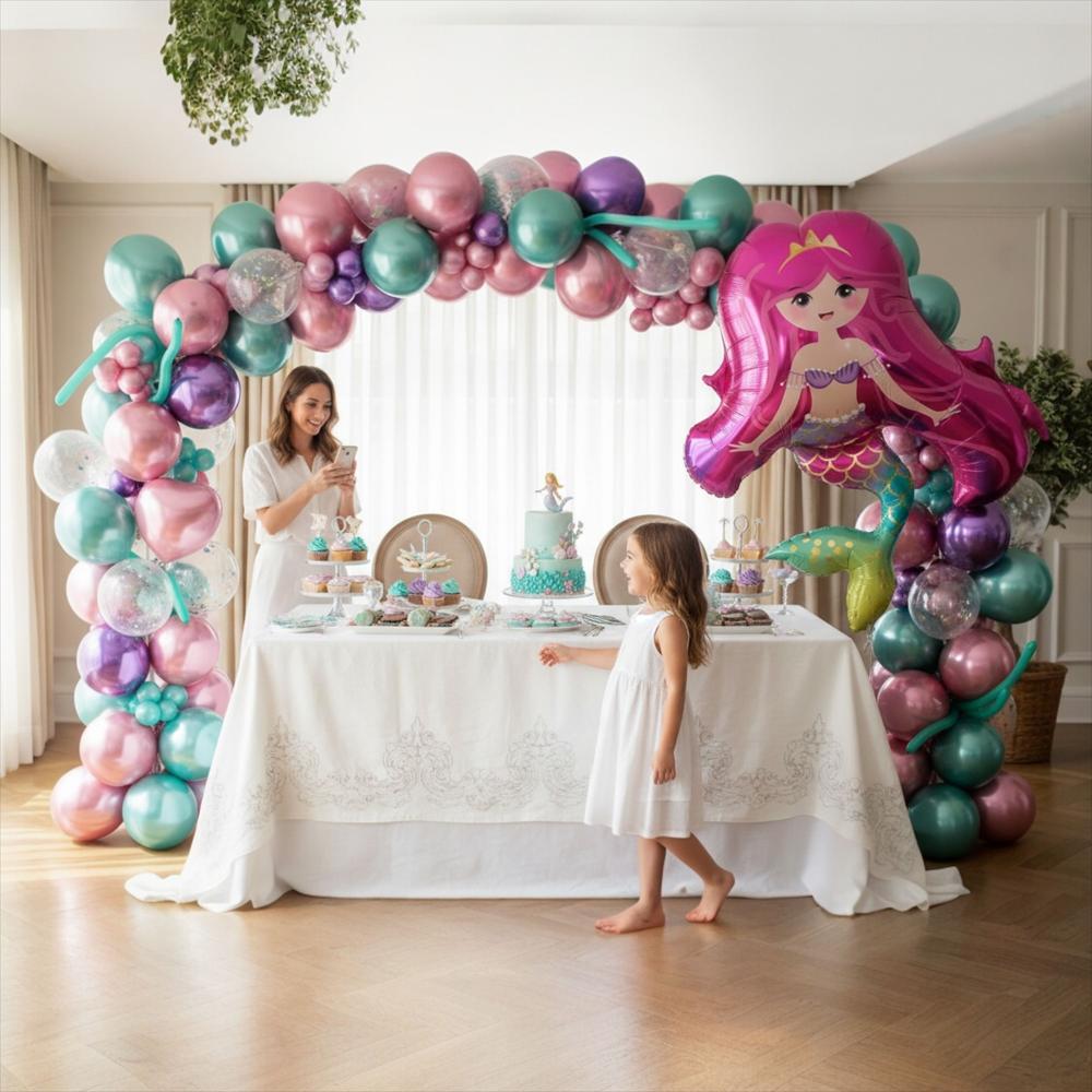 Set De Globos Temática Sirena img #4