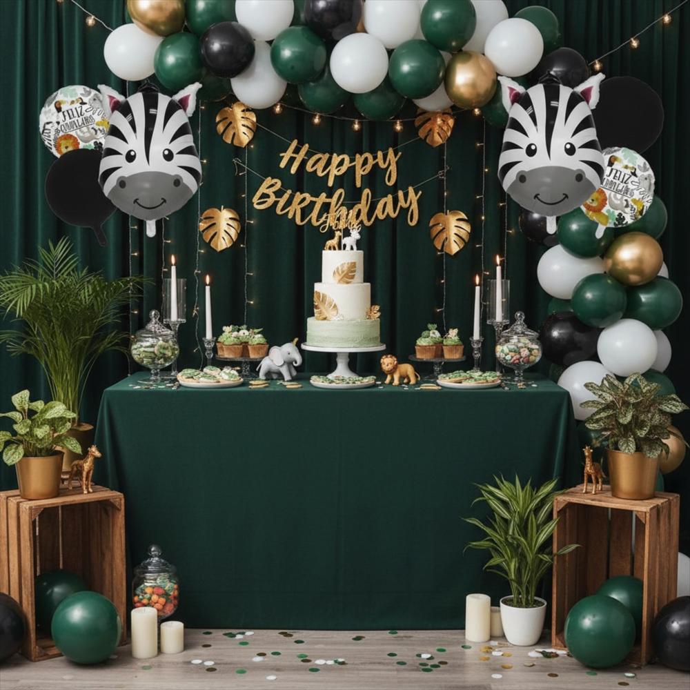 Set De 5 Globos Temática Cebra Feliz Cumpleaños img #2