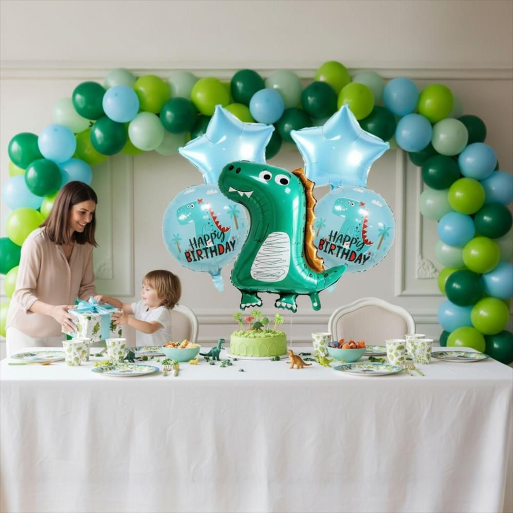 Set De 5 Globos Metalizados Temática Dinosaurio img #3