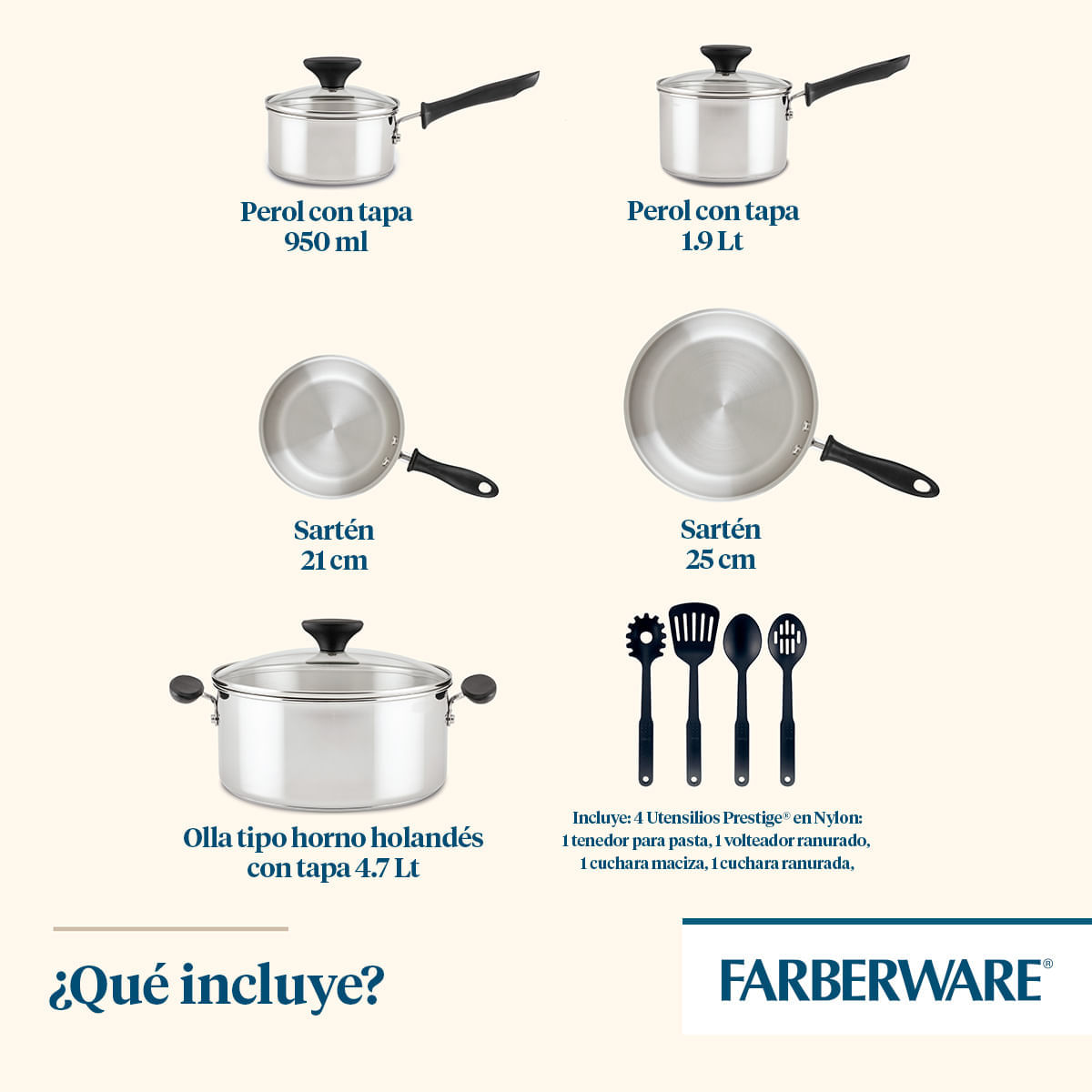 Juego de Ollas 12 pzs. Acero Inoxidable, Reliance. Farberware img #8