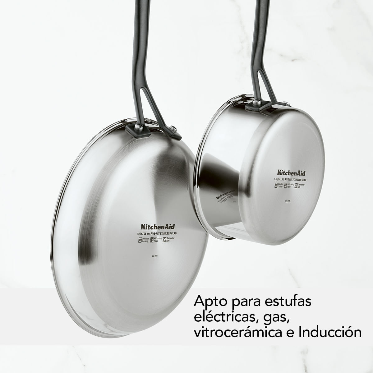 Juego de Ollas 10 pzs. Acero Inoxidable 5 capas Clad. Inducción. KitchenAid img #11