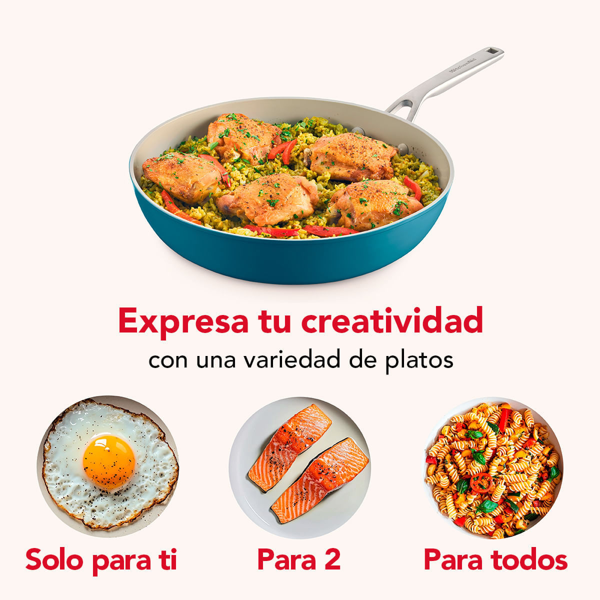 Juego de Ollas 10 pzs, Anodizado Duro, antiadh cerámico. Inducción, color Agave. KitchenAid img #14
