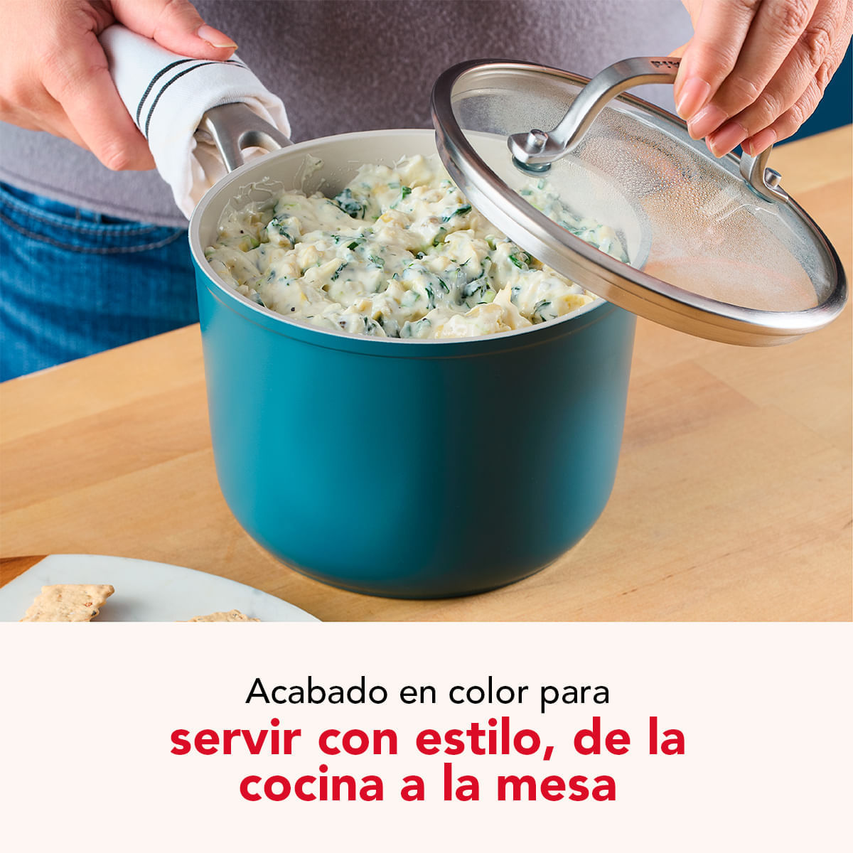 Juego de Ollas 10 pzs, Anodizado Duro, antiadh cerámico. Inducción, color Agave. KitchenAid img #13