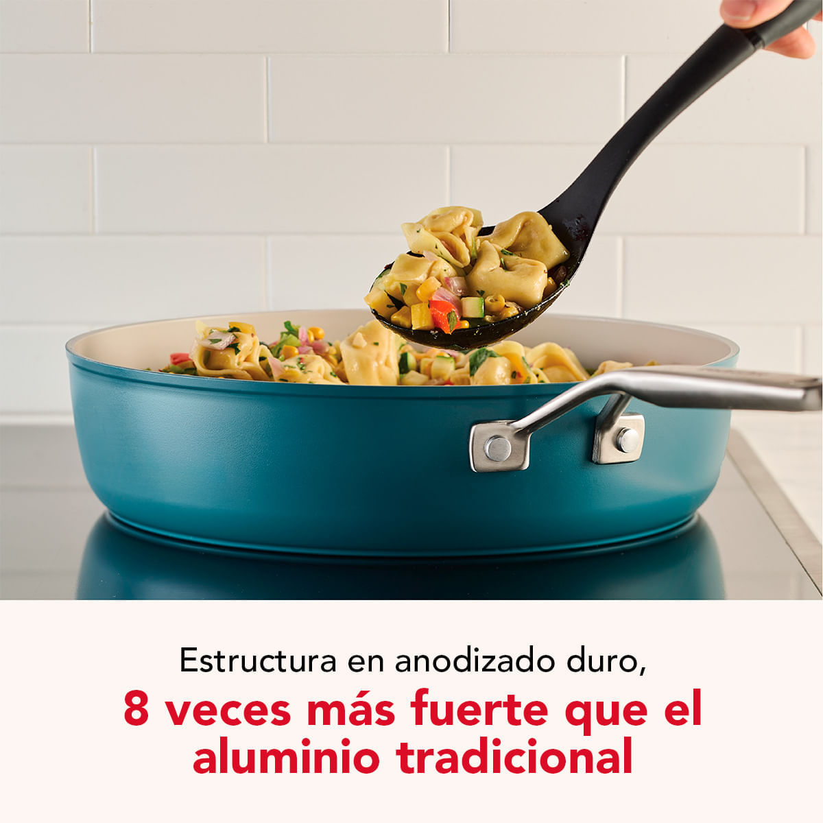 Juego de Ollas 10 pzs, Anodizado Duro, antiadh cerámico. Inducción, color Agave. KitchenAid img #12