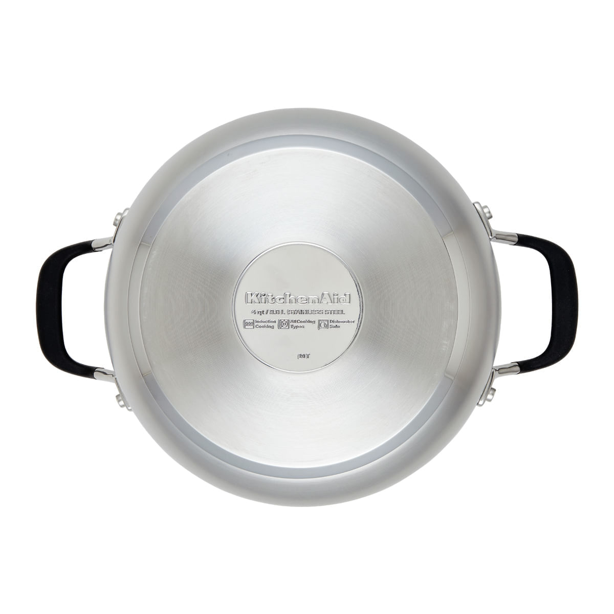 Olla 24cm acero inoxidable, tapa de vidrio templado, placa de inducción. KitchenAid img #2