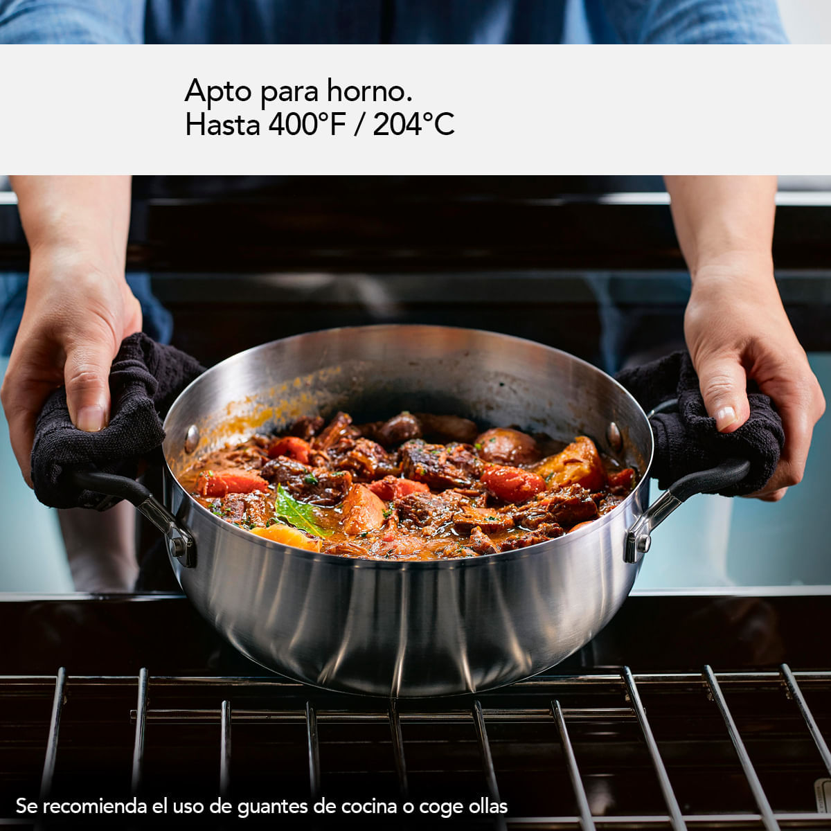 Olla 24cm acero inoxidable, tapa de vidrio templado, placa de inducción. KitchenAid img #10