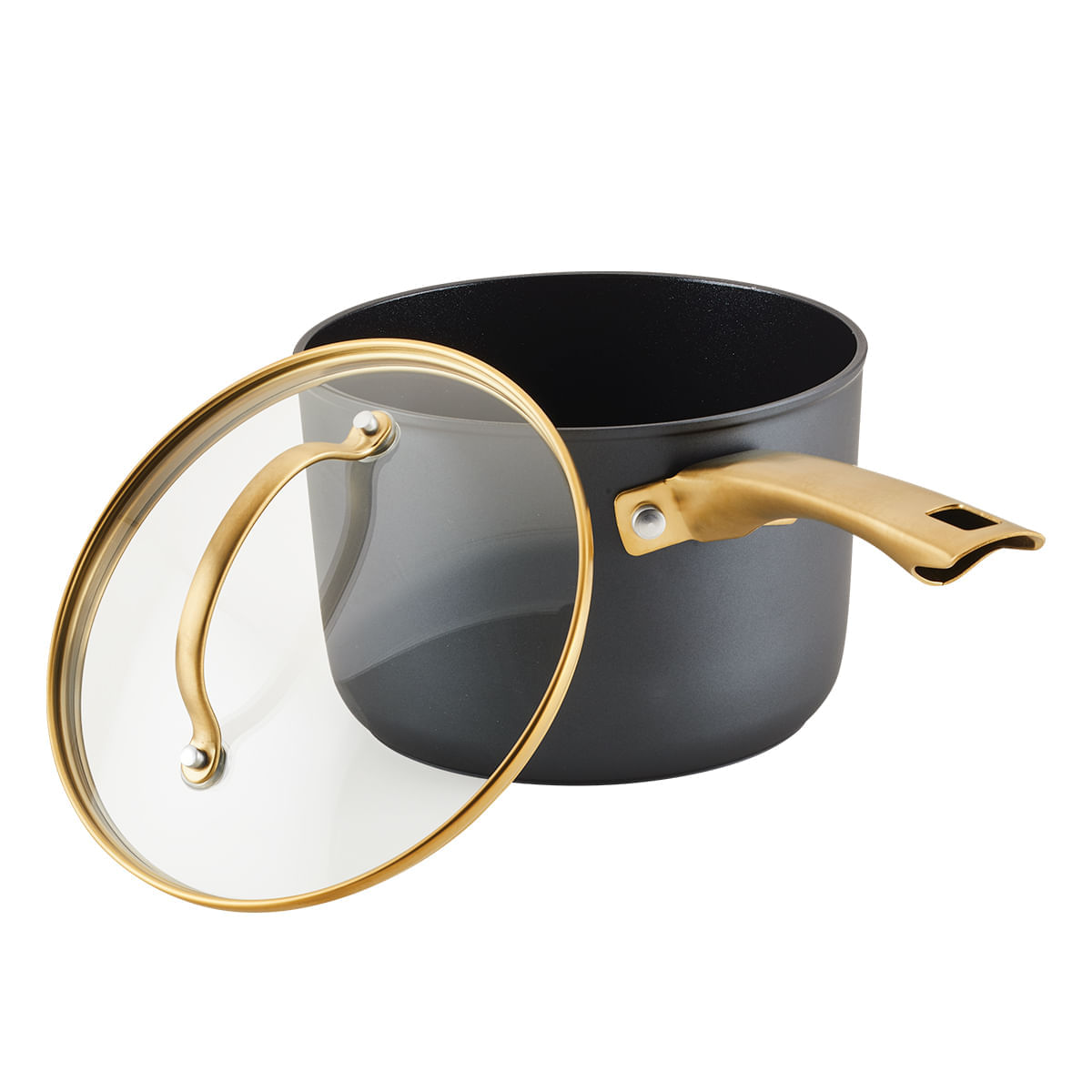 Perol 19cm con tapa de vidrio templado, aluminio forjado, antiadherente cerámico Max Induction. Farberware img #1