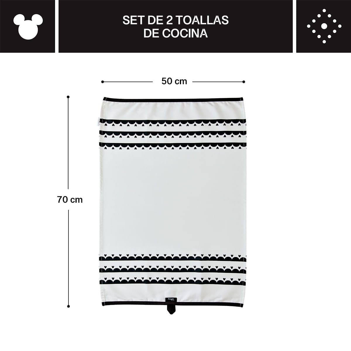 Set de 2 toallas de cocina. Colección Disney Home Monochrome. Farberware. img #2
