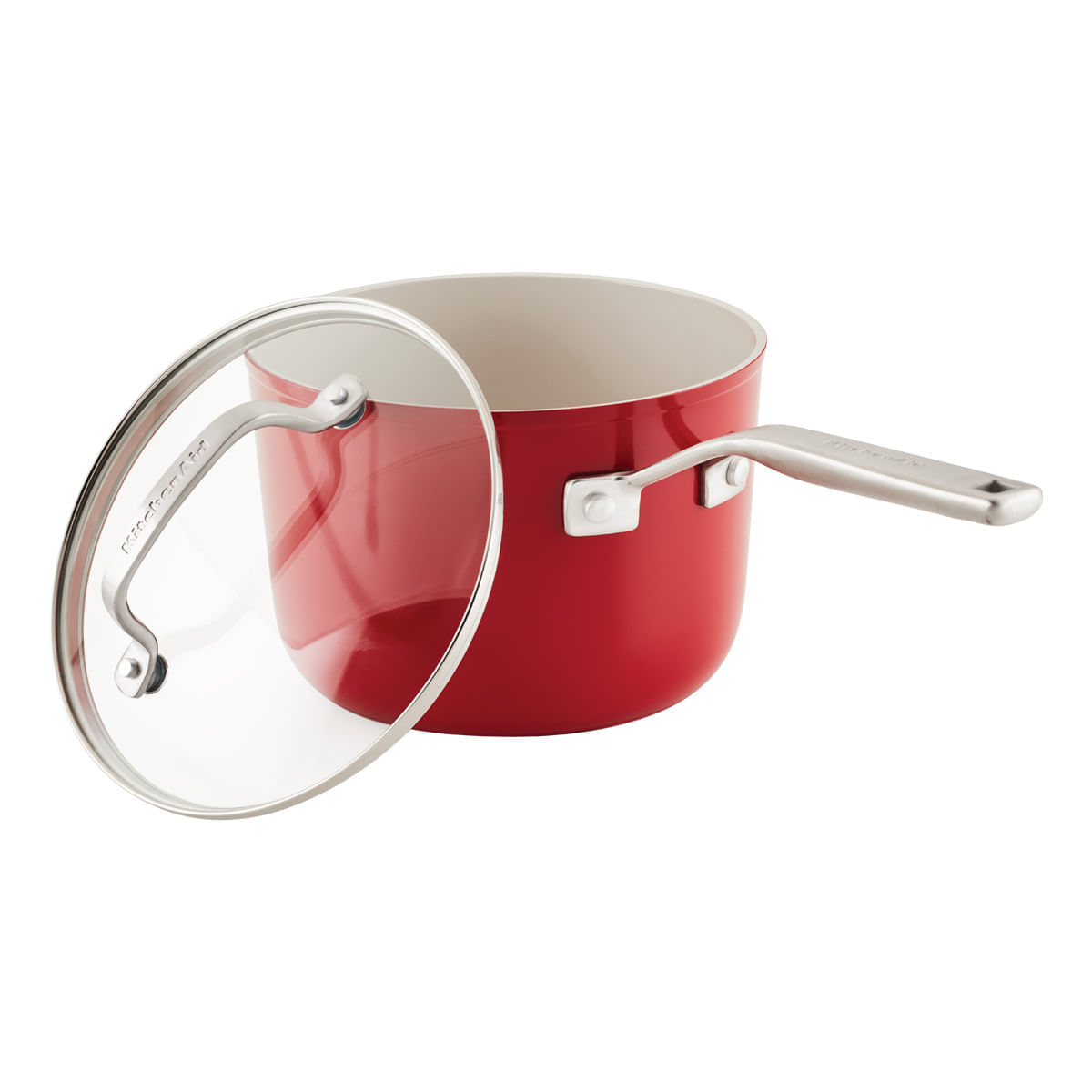 Perol 19.5cm, anodizado duro, antiadherente cerámico, tapa de vidrio templado. KitchenAid. img #2