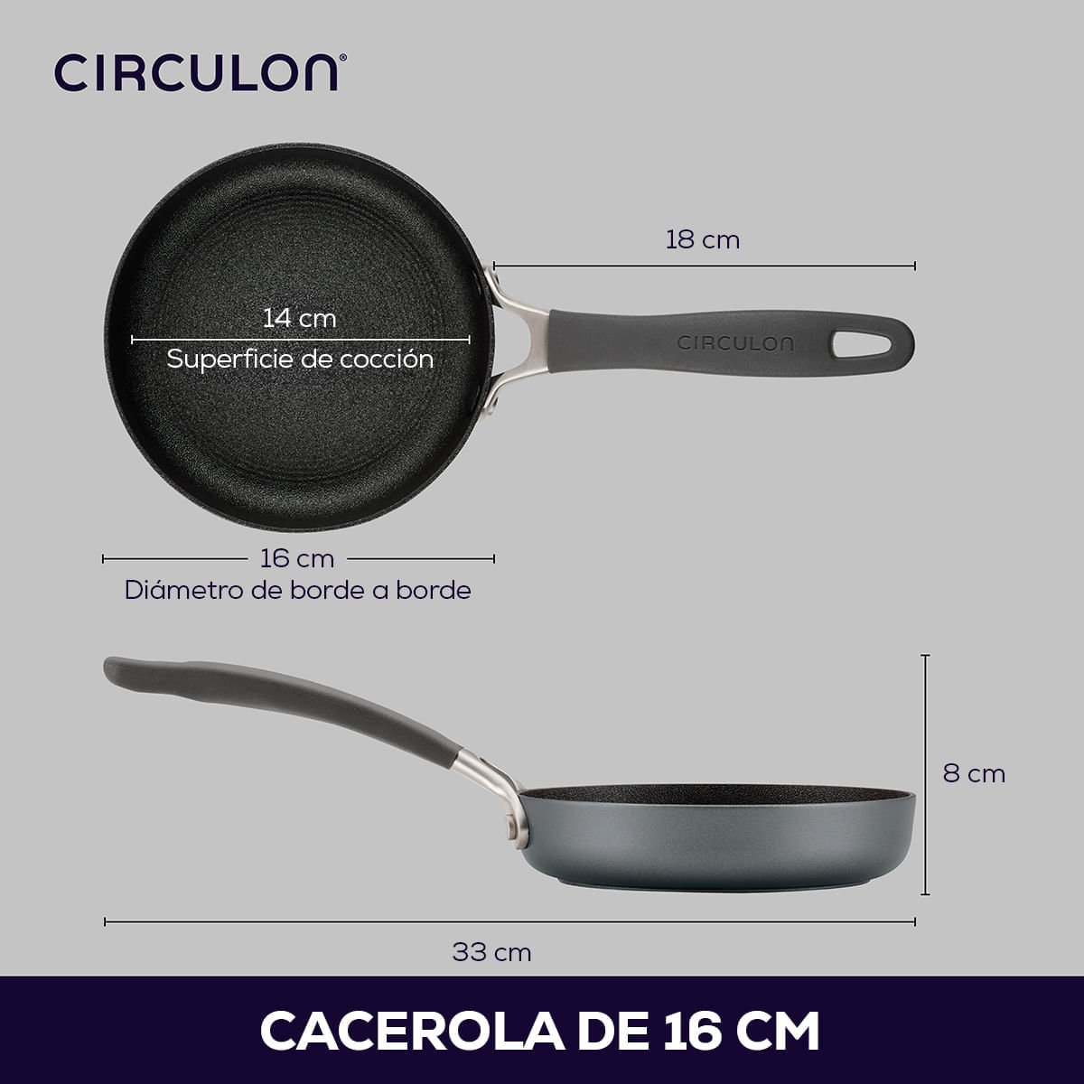 Cacerola 16cm. Alumino antiadherente que No se raya. Circulon. img #7