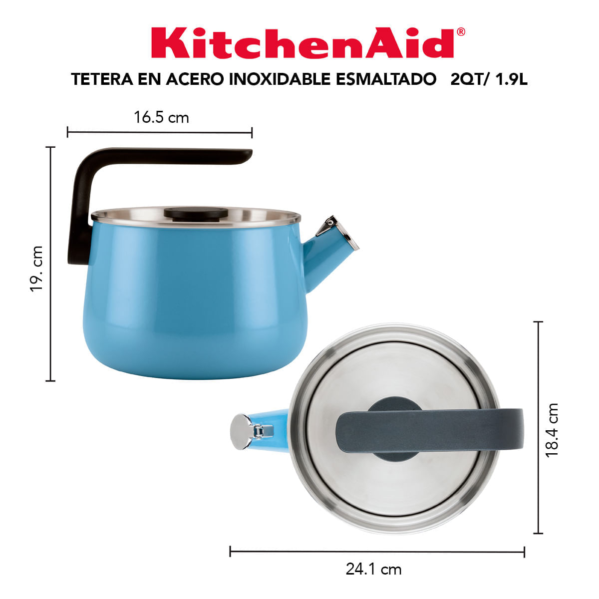 Tetera 1.9L, acero inoxidable esmaltado, apta para cocinas de inducción. KitchenAid. img #7