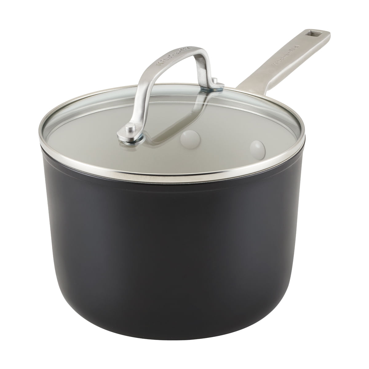 Perol 19.5cm, anodizado duro, antiadherente cerámico, tapa de vidrio templado. KitchenAid. img #1