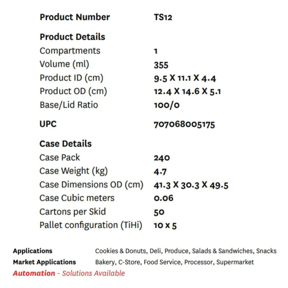 Contenedor Recipiente Rectangular 12 Oz Desechable X 240 Und img #5