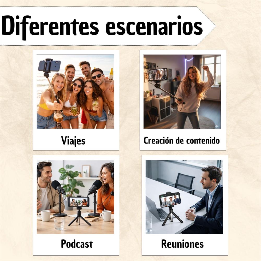 Trípode Para Celular Con Selfie Stick Y Control Bluetooth img #4