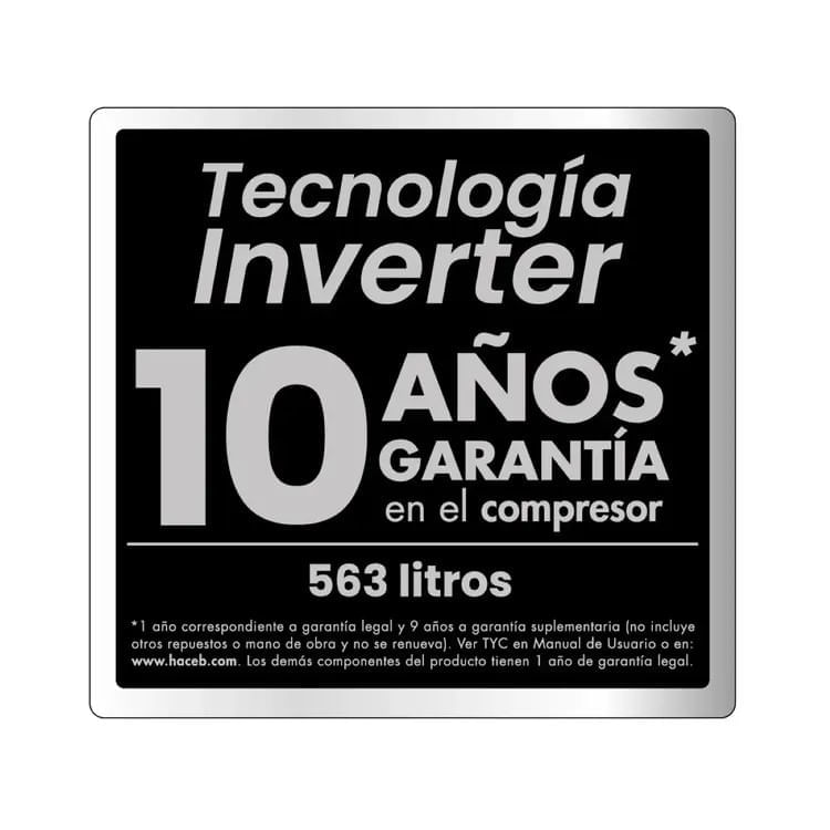 Nevecón Haceb Side by Side 563 Litros Manija Externa Panel Digital Inverter Gris img #9