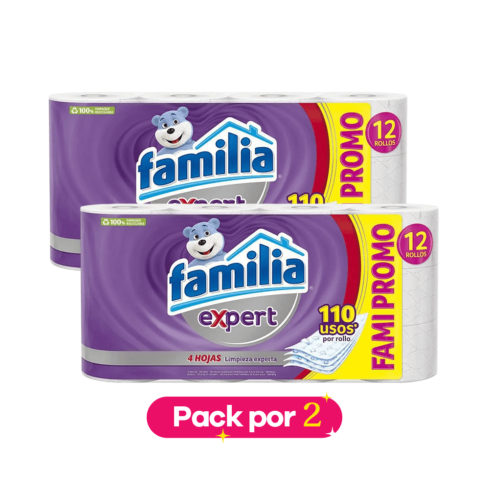 Pack x 2 Papel higiénico Familia Expert x 12 Rollos img #1
