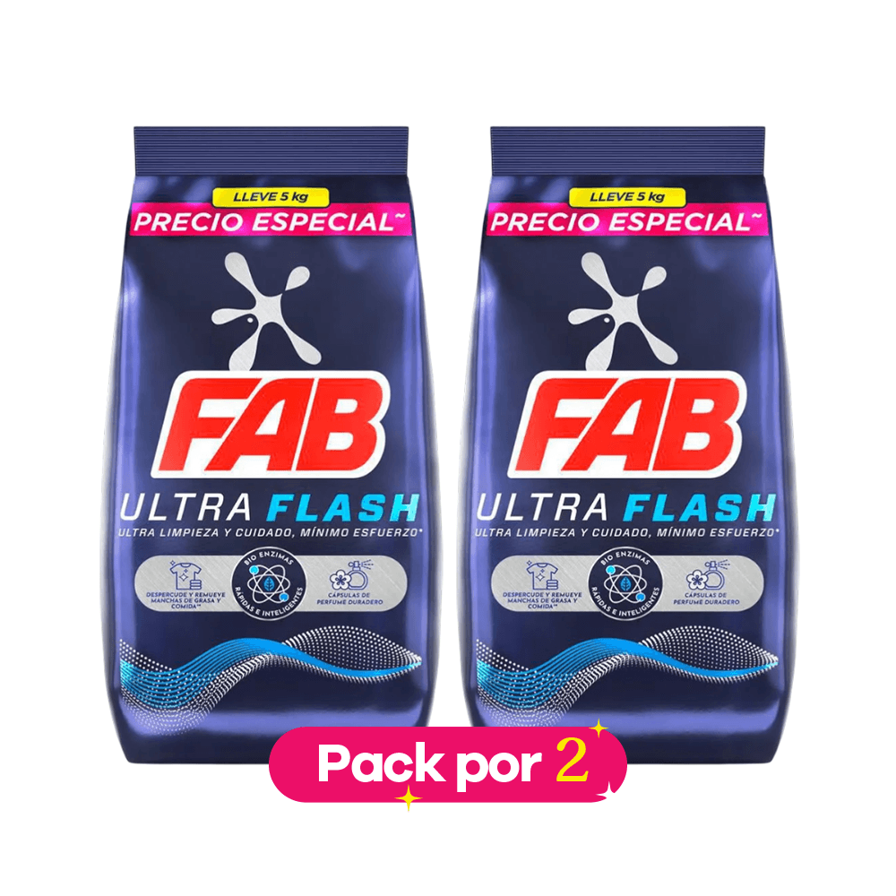Pack x2 Detergente en polvo FAB 5kg img #1