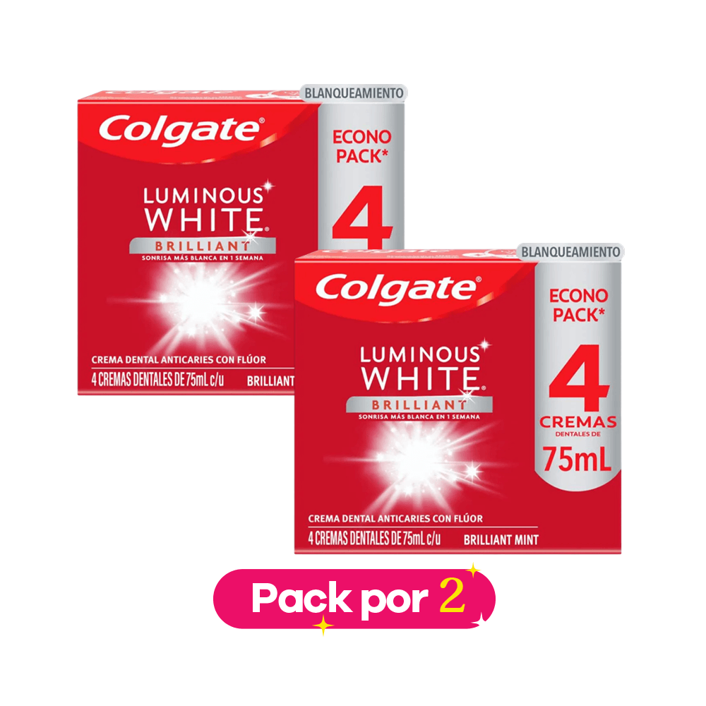 Pack X2 Crema dental COLGATE blanqueadora luminous brilliant (300 ml) img #1