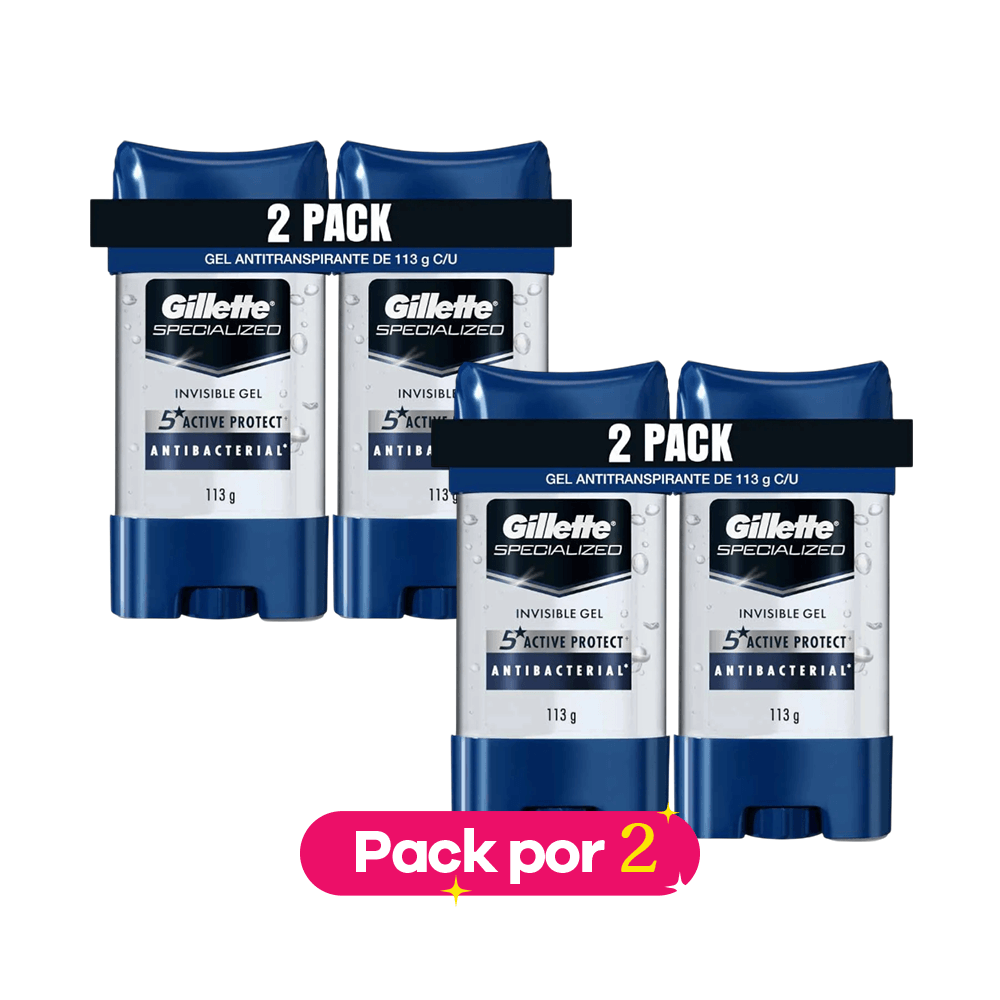 Pack X2 Desodorante GILLETTE gel specialized antibacterial (226 gr) img #1