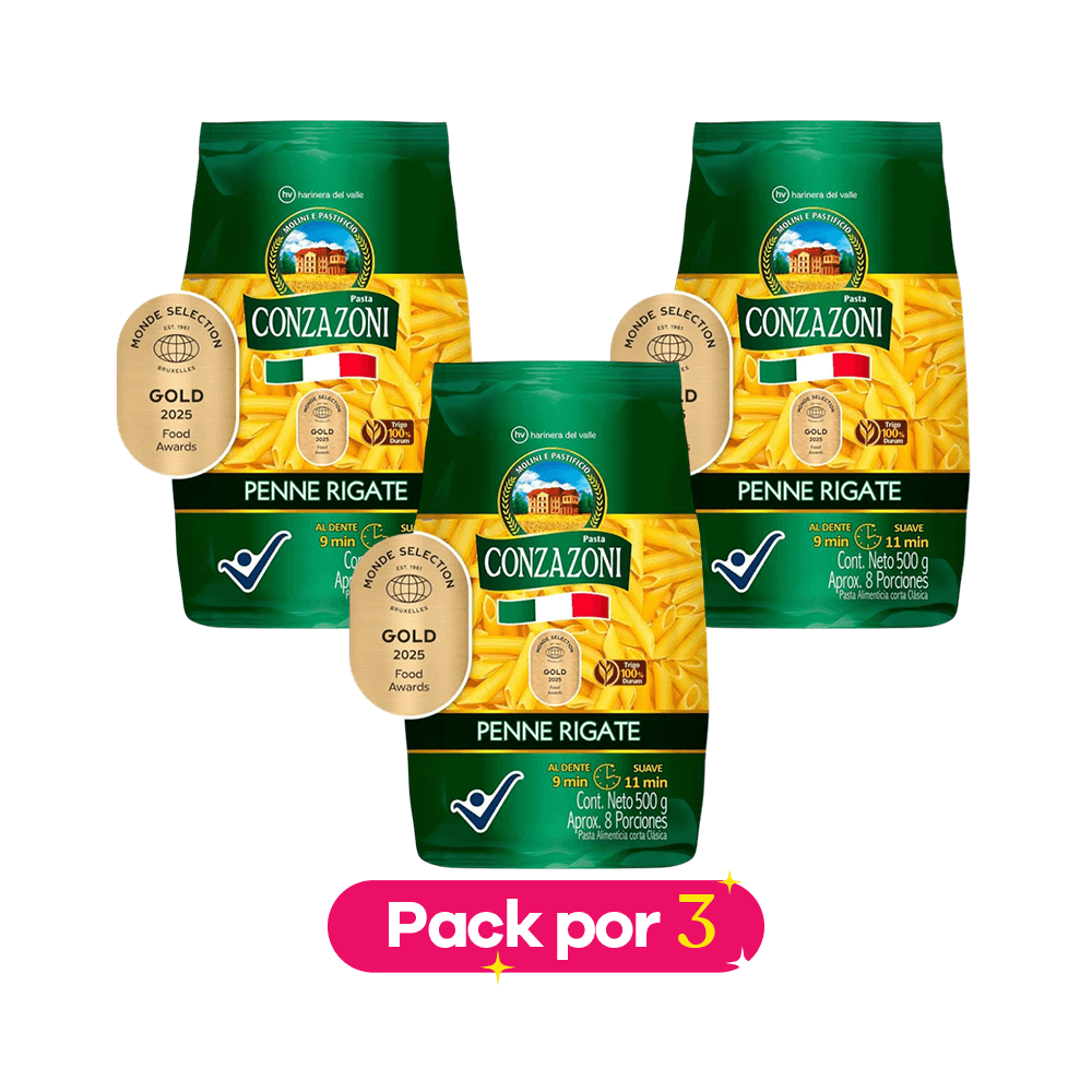 Pack X3 PASTA PENNE RIGATE Conzazoni img #1