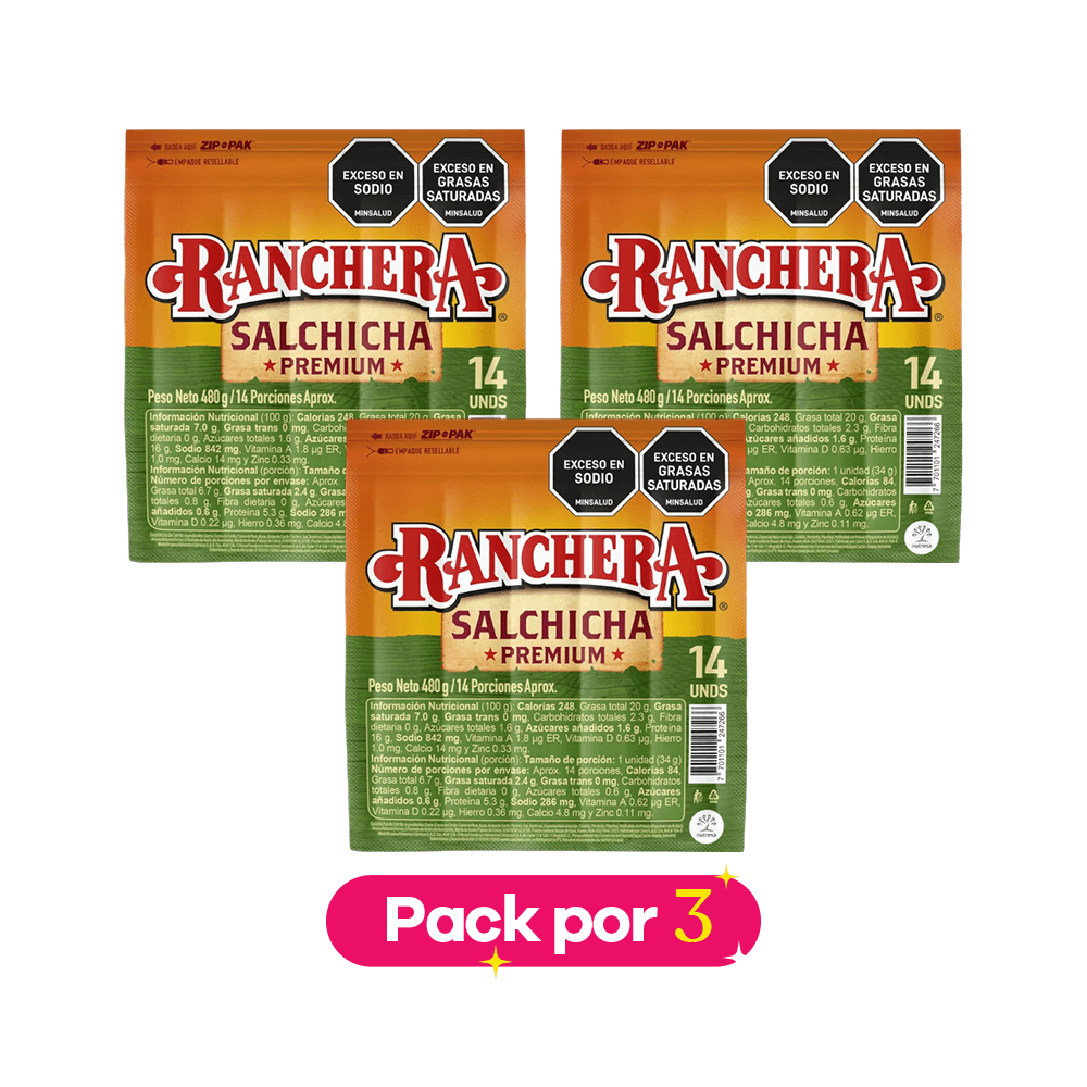 Pack X3 Salchicha RANCHERA img #1