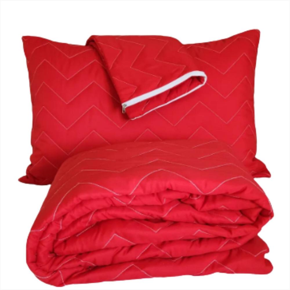 Combo Protector Colchón Cama Doble + 2 Fundas Color Rojo img #1